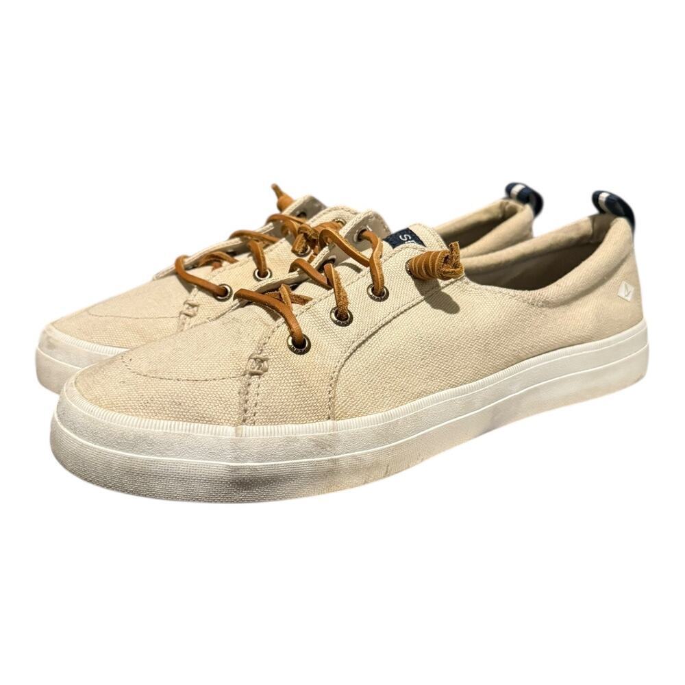 Sperry Top Sider Women’s Crest Vibe Linen Sneakers Boat Memory Foam Size 9.5 M - Picture 1 of 9